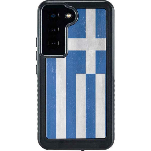 Greece Flag Distressed Galaxy S24 Waterproof Case